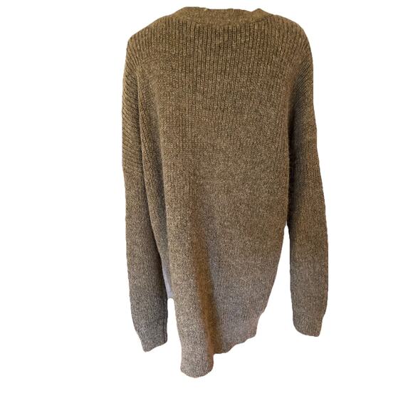 Free People Slouchy Oversized Tan Wool Alpaca Blend Grandpa Cardigan M - Picture 3 of 5